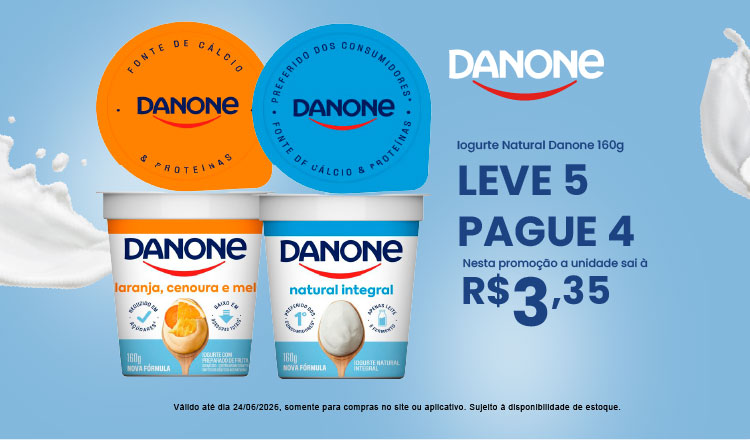 Iogurte Danone de 19 a 24/06
